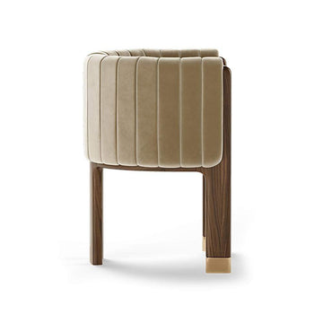 Modern Wood Accent Chair Camel Velvet Upholstered Arm Chair-Richsoul-Chairs & Recliners,Furniture,Living Room Furniture
